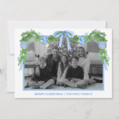 Watercolor Chinoiserie Ornaments Garland Christmas Feestdagenkaart (Voorkant)