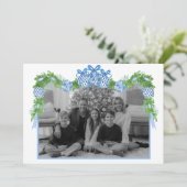 Watercolor Chinoiserie Ornaments Garland Christmas Feestdagenkaart (Staand voorkant)