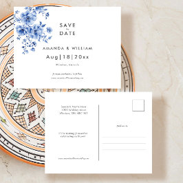 Watercolor Chinoiserie Save the Date Post Card Briefkaart