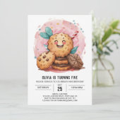 Watercolor Chocolade Aanpasbare Koekjes Verjaardag Kaart (Staand voorkant)