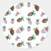 Watercolor Chocolade Aardbeien Stickers (Voorkant)