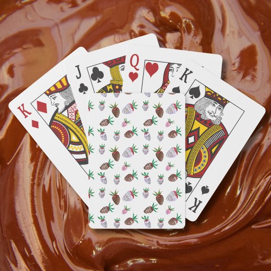 Watercolor Chocolade Aardbeien Stickers Pokerkaarten