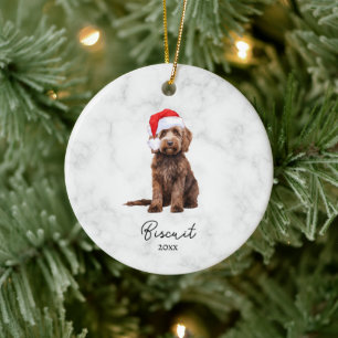 Watercolor Chocolade Bruine Goldendoodle Keramisch Ornament