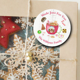 Watercolor Chocolade Gemberkoek Koekjes Kerstmis Ronde Sticker