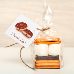Watercolor Chocolade Glazuur Donuts Dank Je Bedankjes Labels