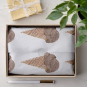 Watercolor Chocolade Ijs Patroon Tissuepapier (Geschenk)