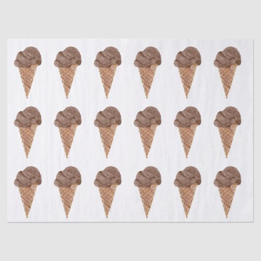 Watercolor Chocolade Ijs Patroon Tissuepapier (Voorkant)