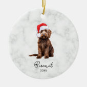 Watercolor Chocolate Bruine Goldendoodle Keramisch Ornament (Voorkant)