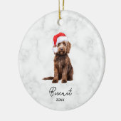 Watercolor Chocolate Bruine Goldendoodle Keramisch Ornament (Links)