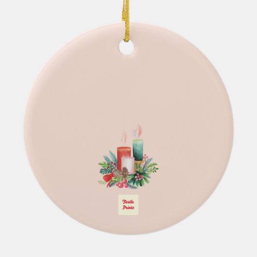 Watercolor Christmas candles Keepsake Ornament (Achterkant)