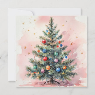 Watercolor Christmas Card. Feestdagenkaart
