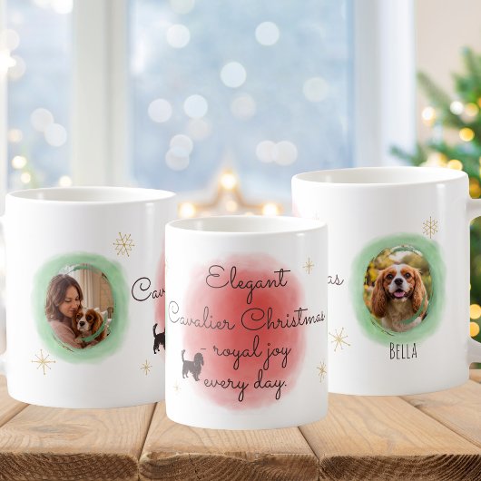 Watercolor Christmas Cavalier – Elegant Festive Koffiemok