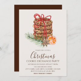 Watercolor Christmas Cookies Exchange Party Kaart