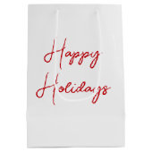 Watercolor Christmas Cows With Santa Hat Medium Cadeauzakje (Achterkant)