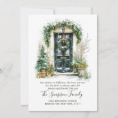 Watercolor Christmas Door  Moving Announcement Aankondiging (Voorkant)