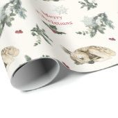 Watercolor Christmas Elegant Wrapping Paper Cadeaupapier (Rol Hoek)