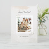 Watercolor Christmas Flower Dainty Personalized Feestdagenkaart (Staand voorkant)