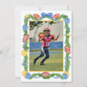 Watercolor Christmas Football Garland & Tree Photo Feestdagenkaart (Voorkant)