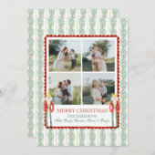 Watercolor Christmas Garland Nutcracker 4 Photos Feestdagenkaart (Voorkant / Achterkant)