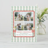 Watercolor Christmas Garland Nutcracker 4 Photos Feestdagenkaart (Staand voorkant)