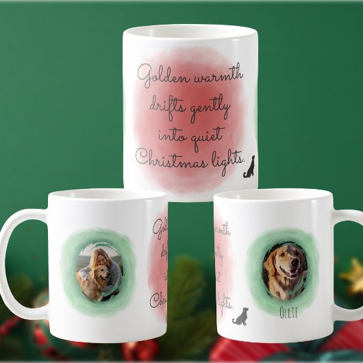Watercolor Christmas Golden Retriever Custom Koffiemok
