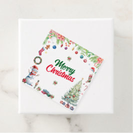 Watercolor Christmas Holiday Bedankjes Labels