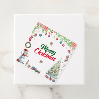 Watercolor Christmas Holiday Bedankjes Labels