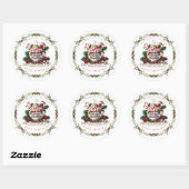 Watercolor Christmas Holiday Festive Mug Candy Ronde Sticker (Vel)