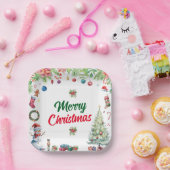 Watercolor Christmas Holiday Party Papieren Bordje (Feest)