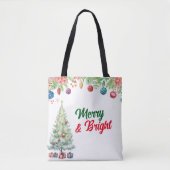 Watercolor Christmas Holiday Tote Bag (Voorkant)