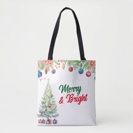 Watercolor Christmas Holiday  Tote Bag (Voorkant)