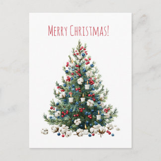 Watercolor Christmas holiday tree, Holiday Card Feestdagenkaart