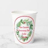 Watercolor Christmas Holiday Wreath CUSTOM Papieren Bekers (Achterkant)