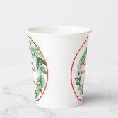Watercolor Christmas Holiday Wreath CUSTOM Papieren Bekers (Links)