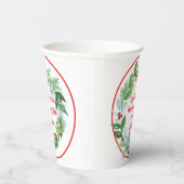 Watercolor Christmas Holiday Wreath CUSTOM Papieren Bekers (Rechts)