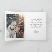 Watercolor Christmas Horse Custom Photo & Text Feestdagen Kaart (Binnen)