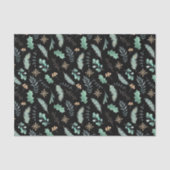 Watercolor Christmas Leaf Pattern Tissuepapier (Voorkant)