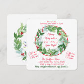 Watercolor Christmas MAHJONG Holiday Party Kaart (Voorkant / Achterkant)