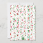 Watercolor Christmas Mahjong Tiles Party Kaart (Achterkant)