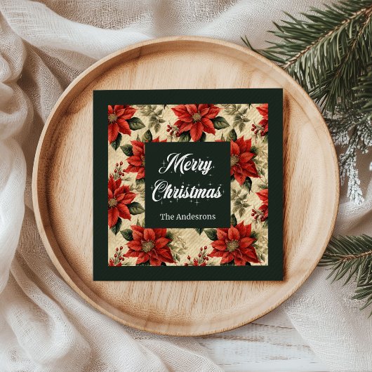 Watercolor Christmas Napkins Personalized Touch Servet