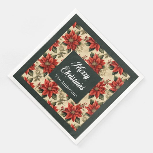 Watercolor Christmas Napkins Personalized Touch Servet (Hoek)