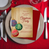 Watercolor Christmas Ornaments Christmas Party Kaart