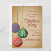 Watercolor Christmas Ornaments Christmas Party Kaart (Voorkant)