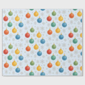 Watercolor Christmas Ornaments & Snowflakes -  Cadeaupapier (Vlak)