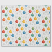 Watercolor Christmas Ornaments & Snowflakes -  Cadeaupapier (Vlak)