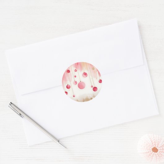 Watercolor Christmas Ornaments Sticker Set (Envelop)