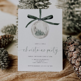 Watercolor Christmas Party Invitation Kaart