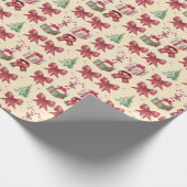 Watercolor Christmas Pattern Gift Cadeaupapier (Hoek)