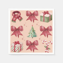 Watercolor Christmas Pattern Paper Napkin Servet