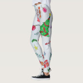 Watercolor Christmas Pattern Women's Leggings (Links)